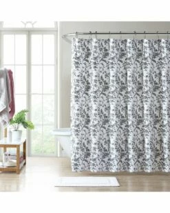 Laura Ashley Amberley Cotton Twill Shower Curtain Home Bath Mats & Curtains