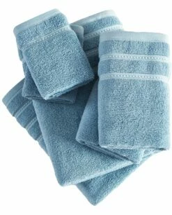 Laura Ashley Wakefield Solid Cotton Terry 6Pc Towel Set Home Bath Towels