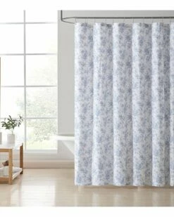 Laura Ashley Walled Garden Cotton Twill Shower Curtain Home Bath Mats & Curtains