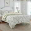 Laura Ashley Meadow Floral 100% Cotton 300 Thread Count Sateen Duvet Cover Set Home Duvet Inserts & Duvets