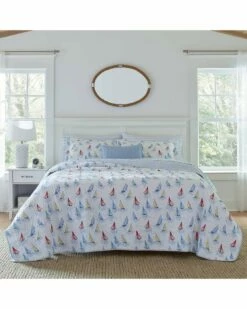 Laura Ashley Ahoy Of Cotton Reversible Quilt Set Home Comforters & Quilts