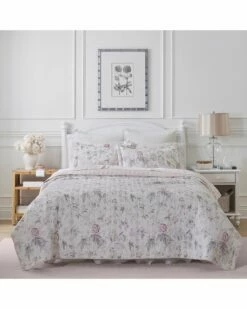 Laura Ashley Breezy Floral Of Cotton Reversible Quilt Set Home Comforters & Quilts