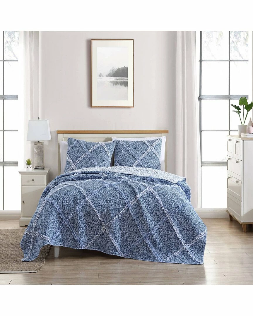 Laura Ashley Ditsy Dance Of Cotton Reversible Quilt Set Home Comforters & Quilts