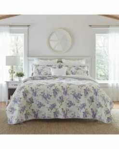 Laura Ashley Keighley Of Cotton Reversible Quilt Set Home Comforters & Quilts