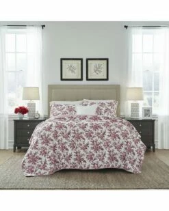 Laura Ashley Annalise Cotton Reversible Quilt Set Home Comforters & Quilts