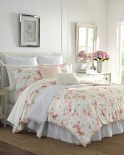 Laura Ashley Wisteria Pink Velvet Comforter Set Home Comforters & Quilts