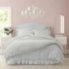 Laura Ashley Solid Fur Like Duvet Cover Set Home Duvet Inserts & Duvets