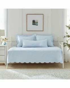 Laura Ashley Solid Trellis 100% Cotton Daybed Cover Set Home Comforters & Quilts