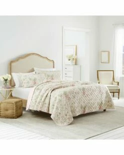 Laura Ashley Breezy Floral 3Pc Quilt Set Home Comforters & Quilts