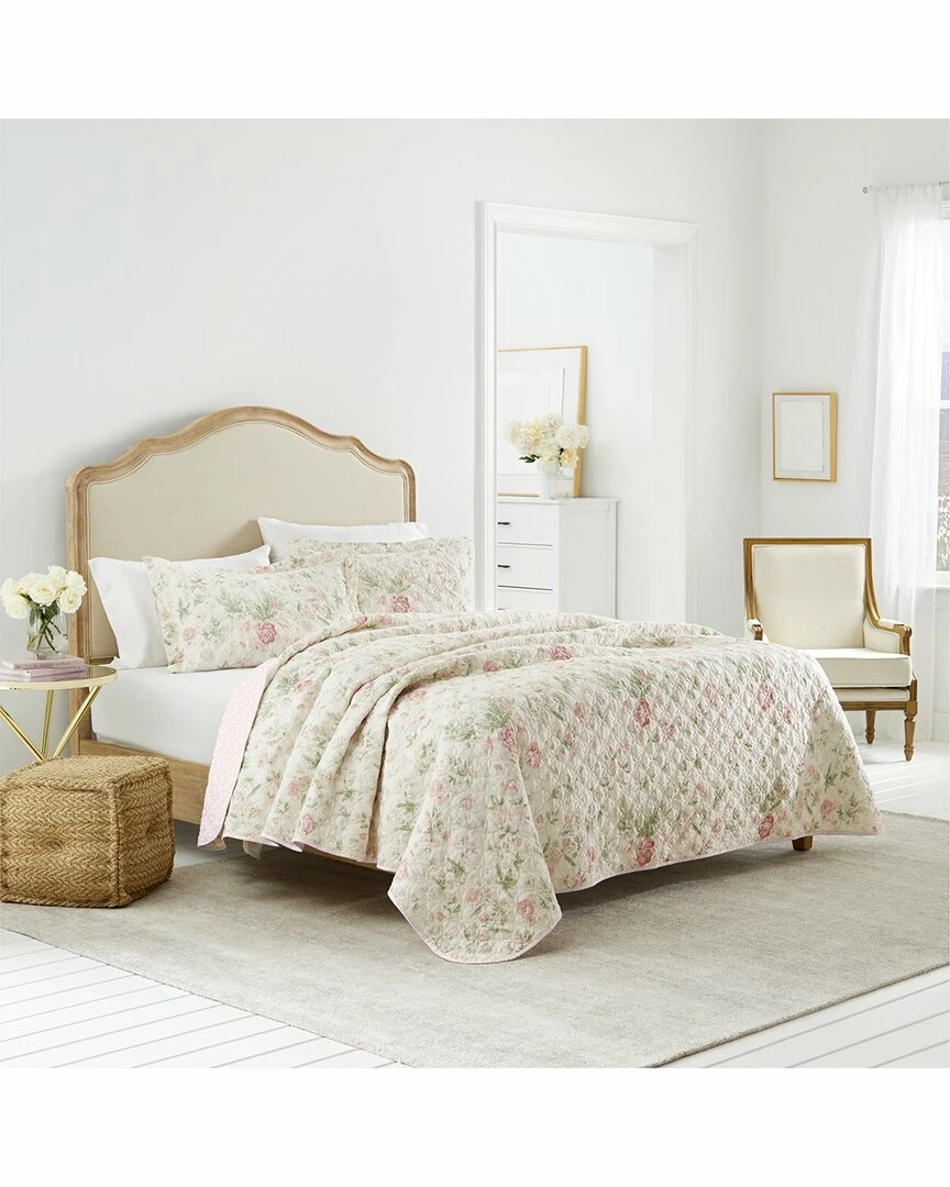 Laura Ashley Breezy Floral 3Pc Quilt Set Home Comforters & Quilts