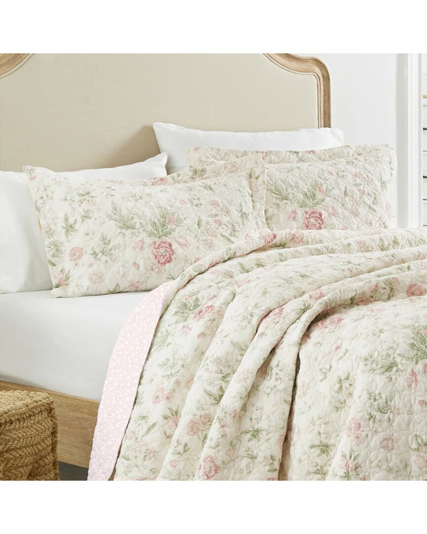 Laura Ashley Breezy Floral 3Pc Quilt Set Home Comforters & Quilts - Image 3