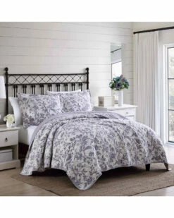 Laura Ashley Delila Purple Quilt/Sham Set Home Comforters & Quilts