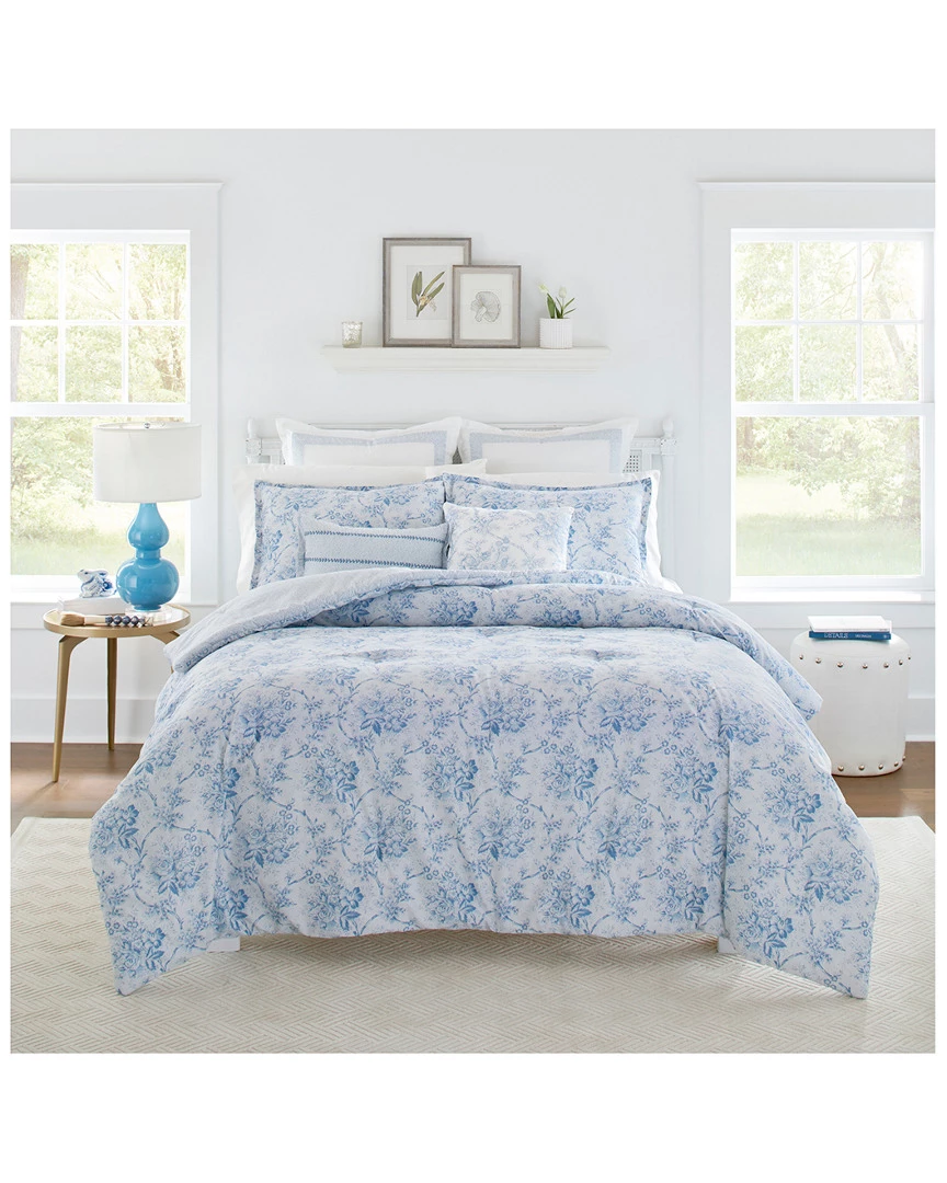 Laura Ashley Nina Blue Comforter/Sham Bonus Set Home Comforters & Quilts - Image 3