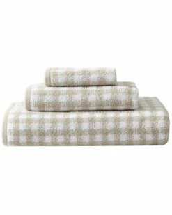 Laura Ashley Ginny 100% Cotton Terry 3 Piece Towel Set Home Bath Towels
