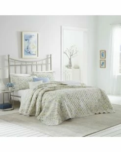 Laura Ashley Fawna 3Pc Blue Quilt Set Home Comforters & Quilts