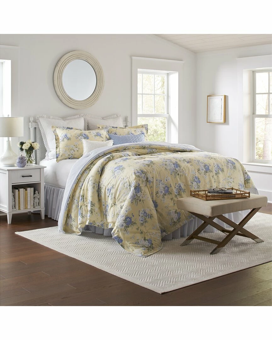 Laura Ashley Maybelle 4Pc Blue Comforter Set Home Comforters & Quilts