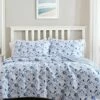Laura Ashley Sea Whispers 3Pc Blue Quilt Set Home Comforters & Quilts