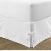 Laura Ashley Corner Ties Solid White Bed Skirt Home Decorative Pillows