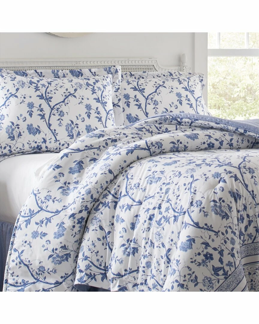 Laura Ashley Veronique 4Pc Blue Comforter Set Home Duvet Inserts & Duvets - Image 2