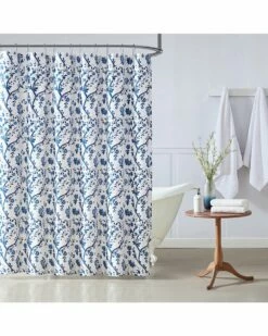 Laura Ashley Elise Blue Shower Curtain Home Bath Mats & Curtains