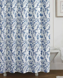 Laura Ashley Charlotte Cotton Shower Curtain Home Bath Mats & Curtains