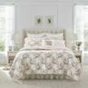 Laura Ashley Joyce 100% Cotton Reversible Quilt Set Home Comforters & Quilts