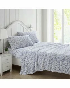 Laura Ashley Annscroll Fleece 4 Piece Sheet Set Home Sheets