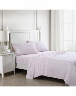 Laura Ashley Bella Cotton 300TC Sateen Sheet Set Home Sheets