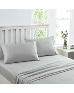 Laura Ashley Cerene Wellness 4Pc Grey Sheet Set Home Sheets