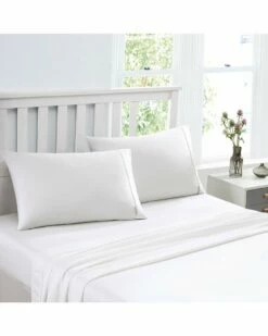 Laura Ashley Cerene Wellness 4Pc White Sheet Set Home Sheets
