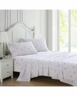Laura Ashley Garden Muse 4Pc Tea Rose Sheet Set Home Sheets