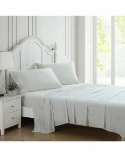 Laura Ashley Ramona 4Pc Grey Sheet Set Home Sheets