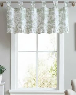 Laura Ashley Natalie Sage Tab Top Valance Curtain Home Curtains & Hardware