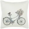 Laura Ashley Bicycle Dusty Blue Throw Pillow Home Decorative Pillows