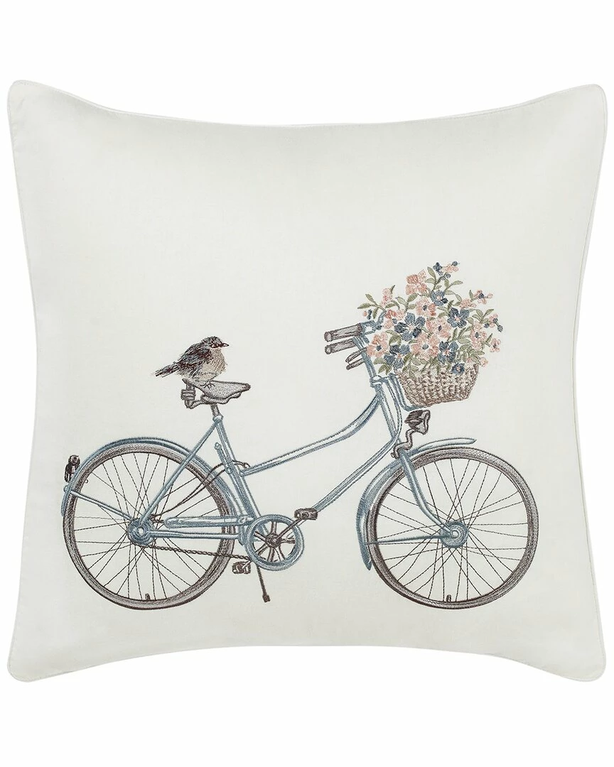 Laura Ashley Bicycle Dusty Blue Throw Pillow Home Decorative Pillows