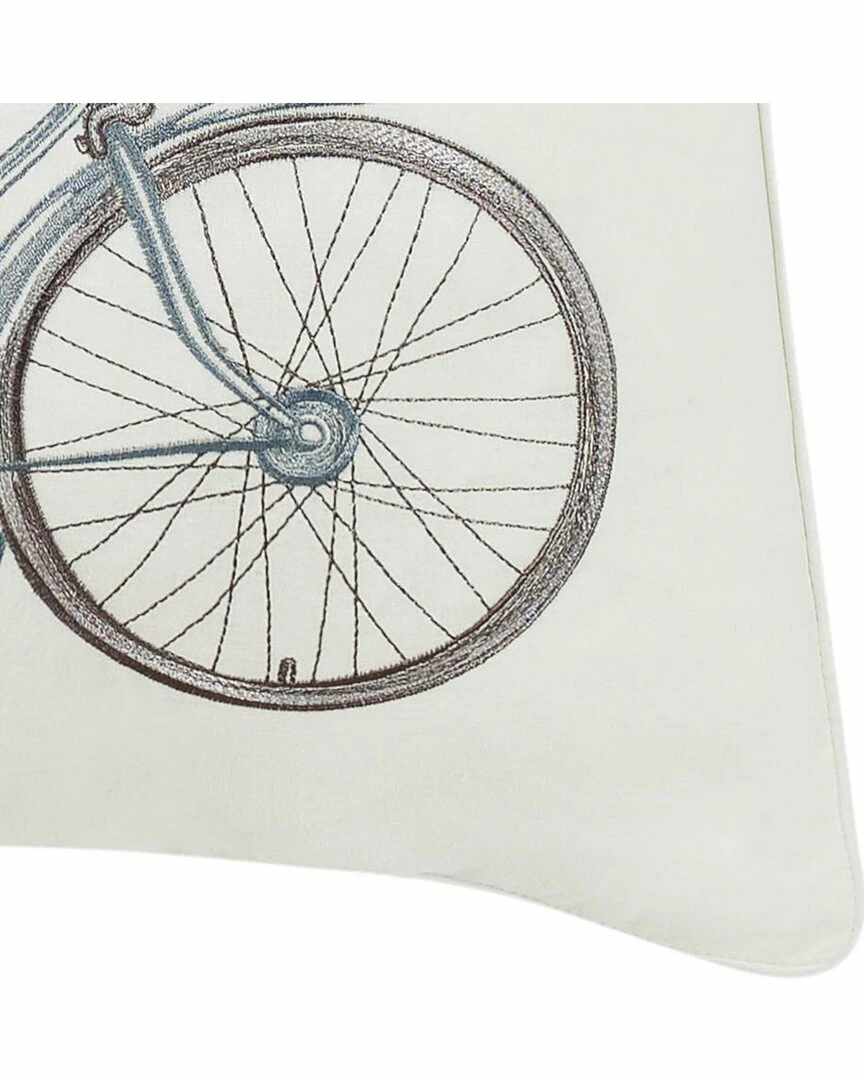 Laura Ashley Bicycle Dusty Blue Throw Pillow Home Decorative Pillows - Image 2