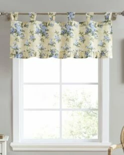 Laura Ashley Cassidy Tab Top Valance Curtain Home Curtains & Hardware